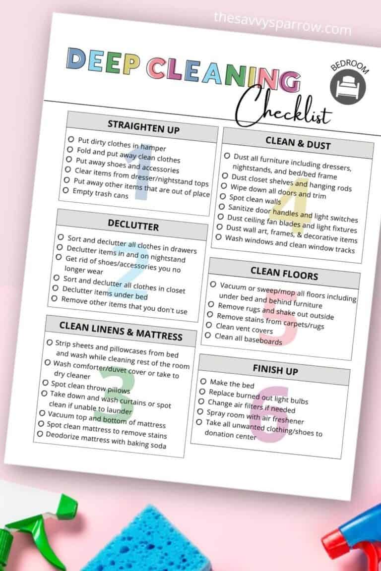 The Ultimate Bedroom Cleaning Checklist Daily Weekly And Deep Cleaning