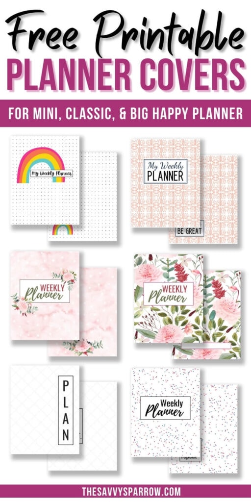 free printable Happy Planner covers collage