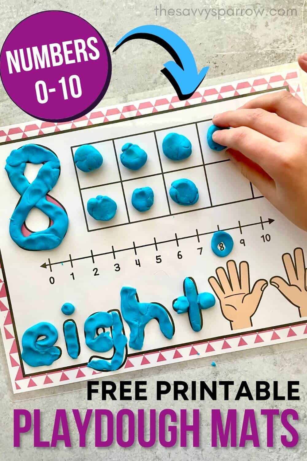 Free Printable Playdough Mats for Kids - Numbers 0-10