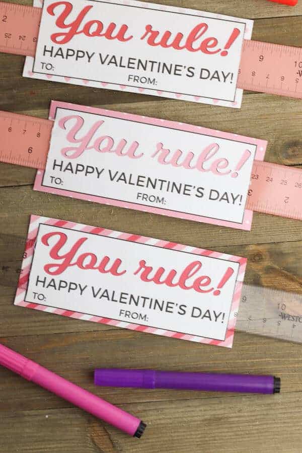 printable ruler valentines cards on rulers