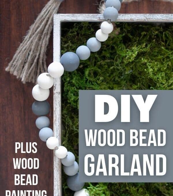 DIY wood bead garland with painted beads