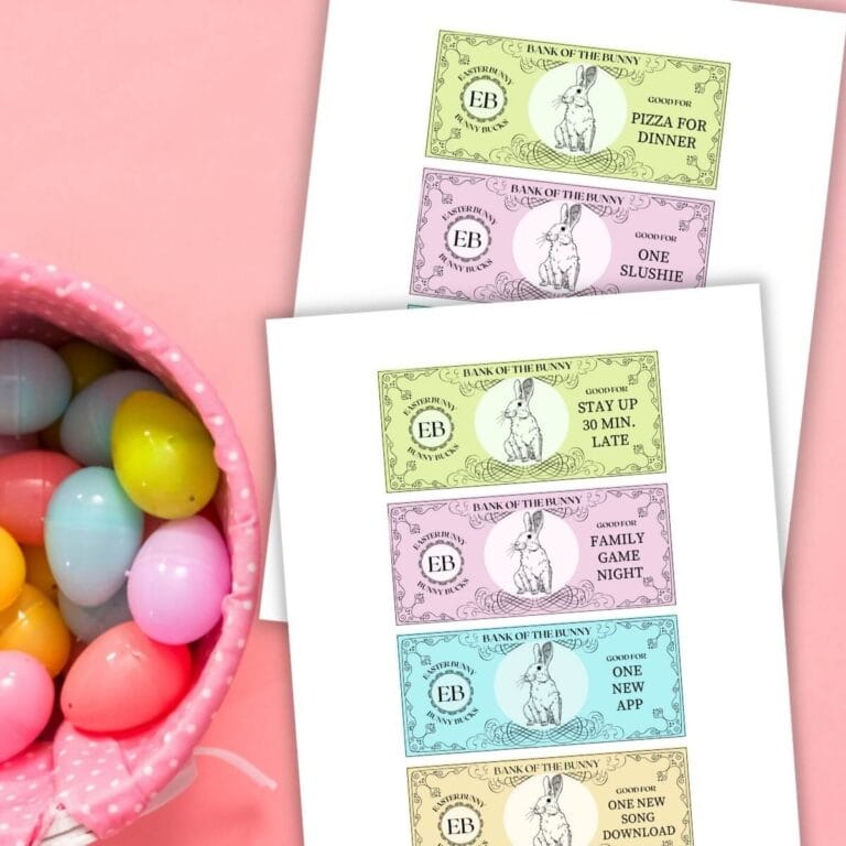 easter bunny money printable coupons for kids