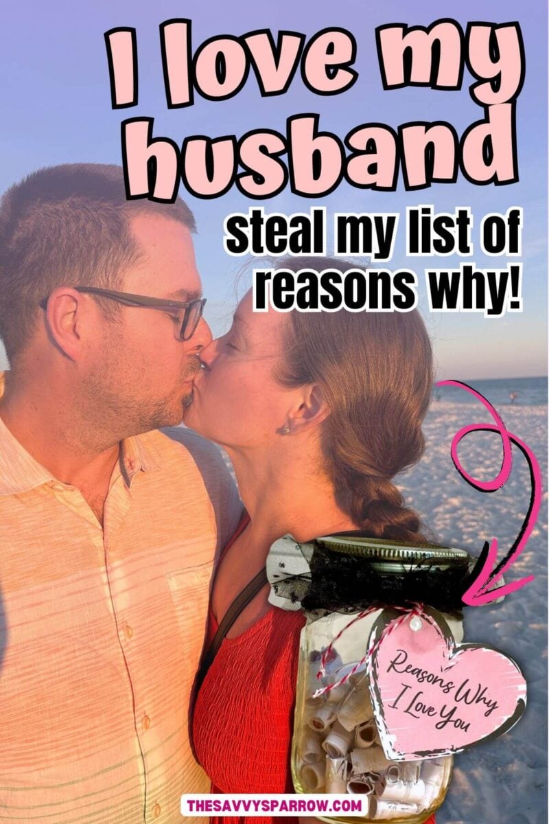 woman kissing her husband with text that says "I love my husband"