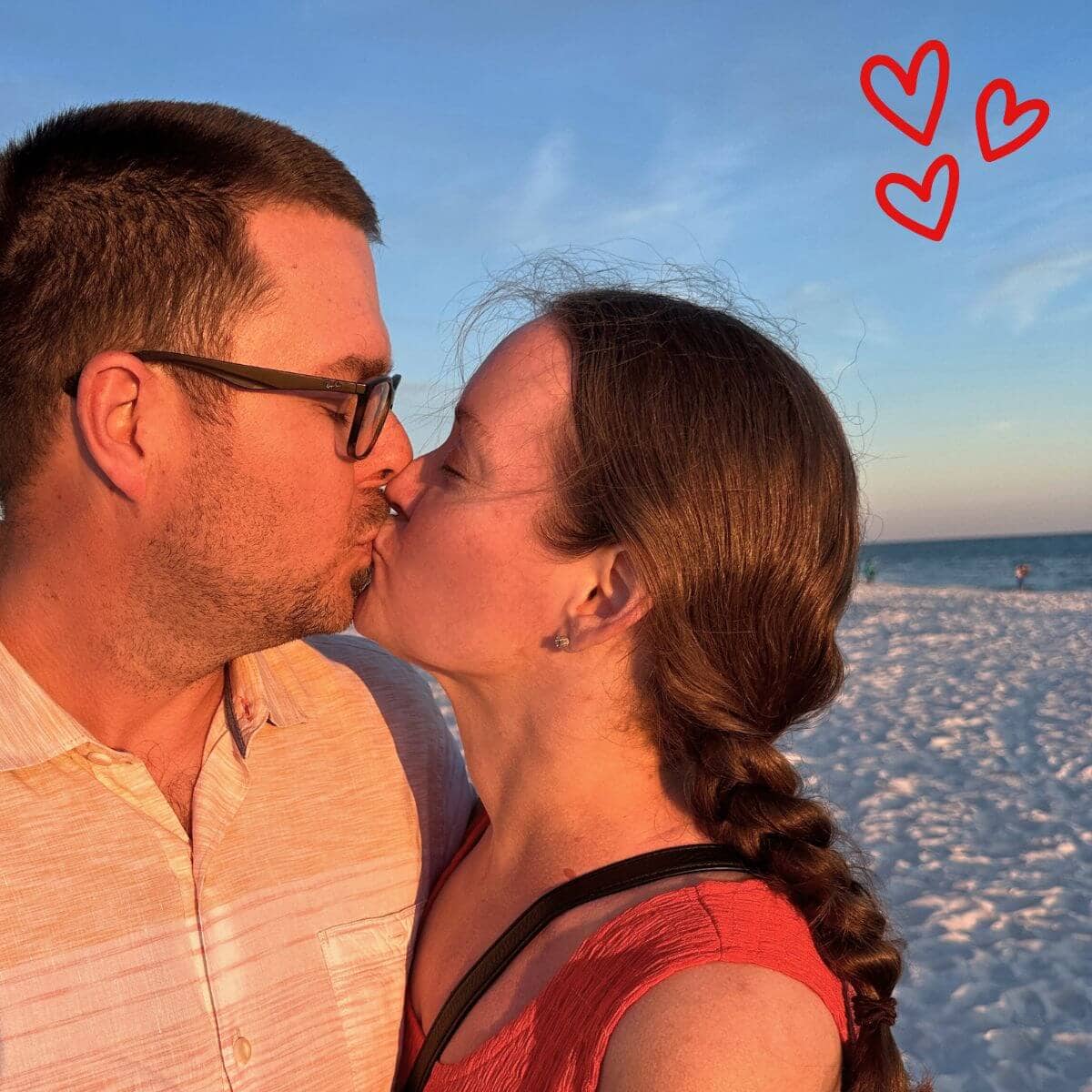 woman kissing her husband