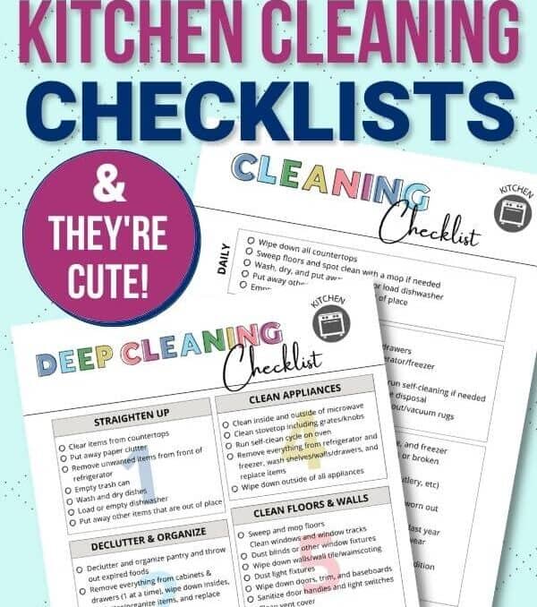 kitchen cleaning checklists printable
