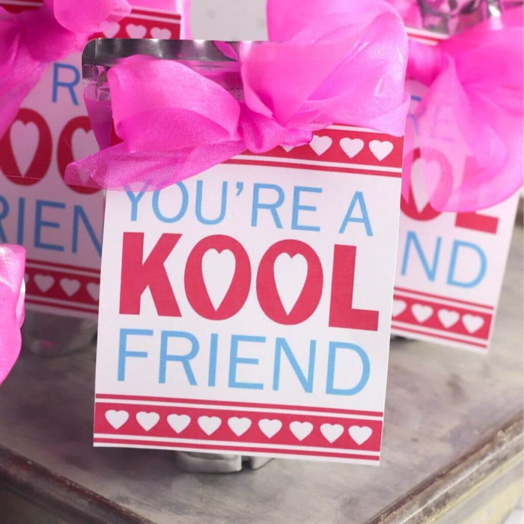 kool aid valentines with printable tags