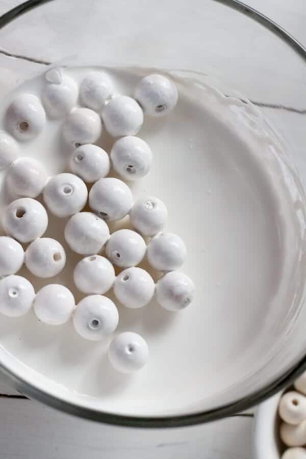 painting wood beads white