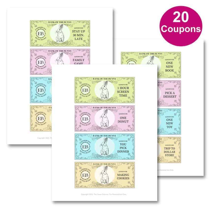 Printable Bunny Bucks, Easter Egg Fillers, Easter Egg Filler - My Party  Design