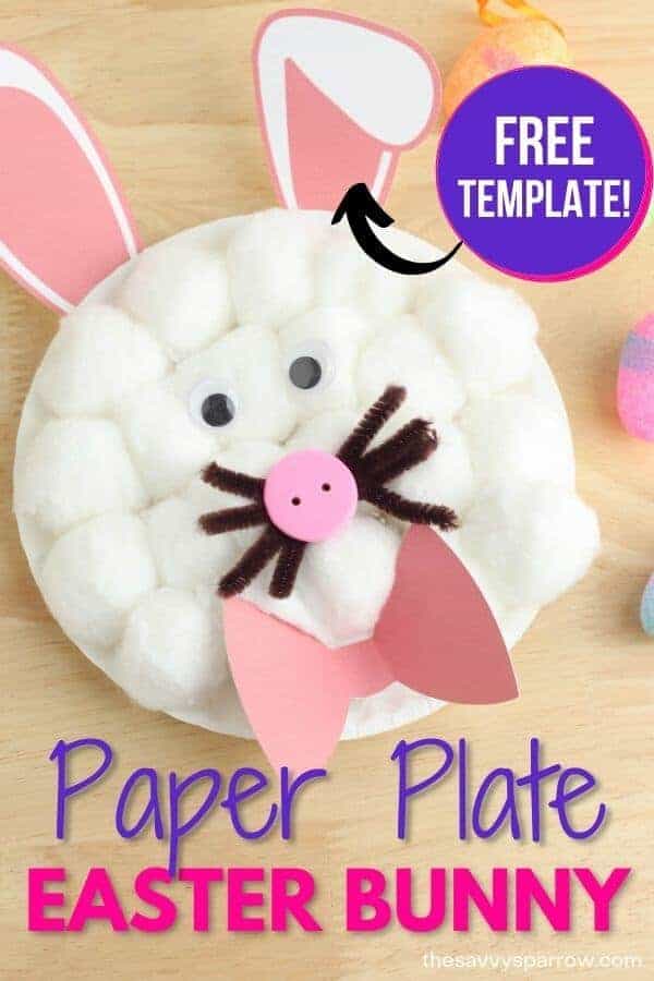 Easter Bunny Paper Plate Craft [Free Template]