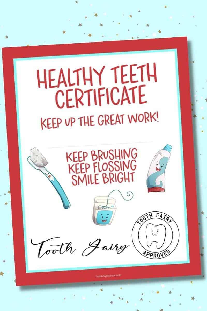 printable tooth fairy certificate