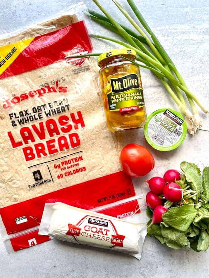 ingredients for vegetarian flatbreads