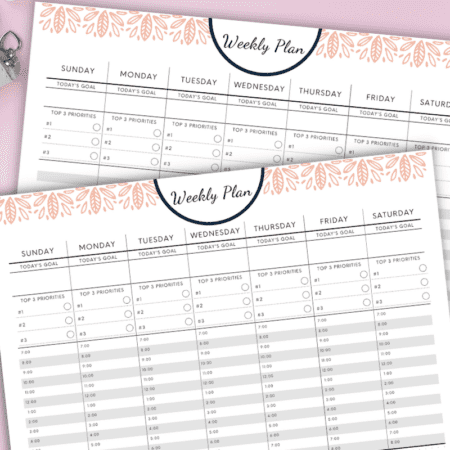 free printable weekly plan template