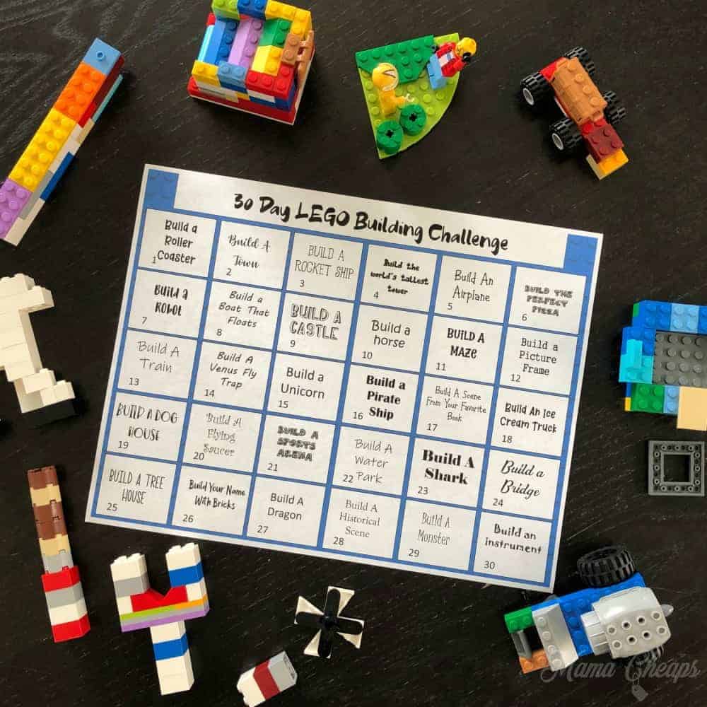 30 day lego building challenge printable