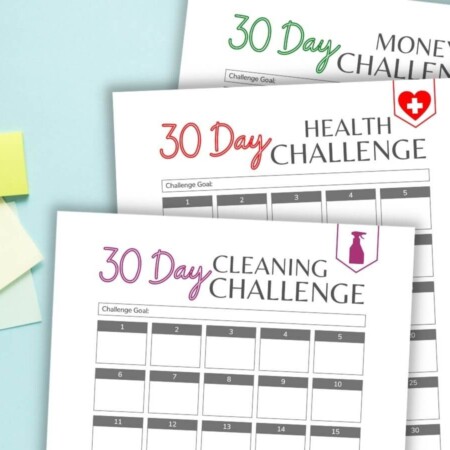 30 day challenge printable worksheets
