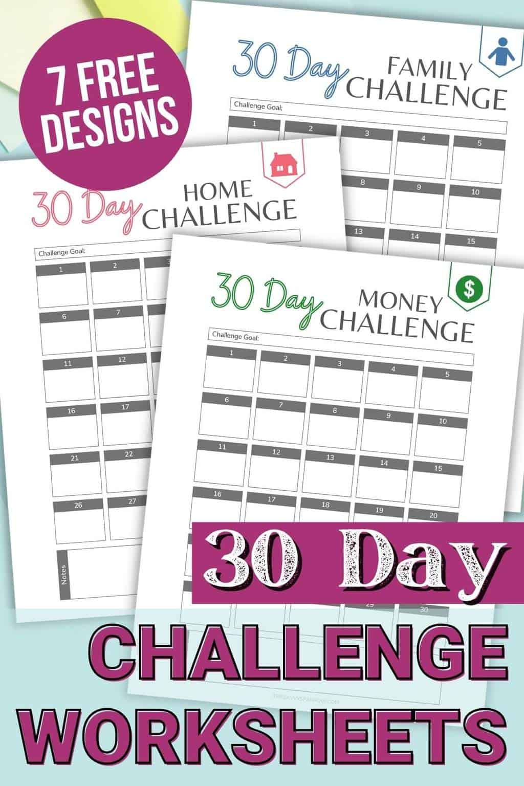 30 day challenge free printable worksheets