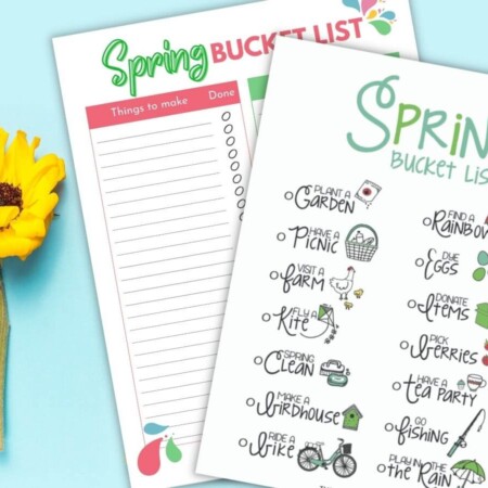 spring bucket list printables