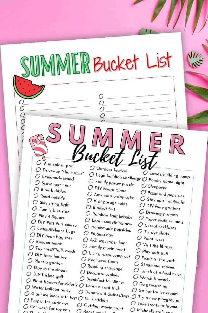 Summer Bucket List for Adults Free Google Docs Template 