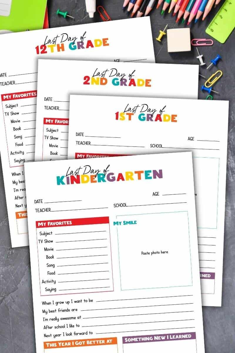 all about me last day of school worksheets for grades pre-k - 12th