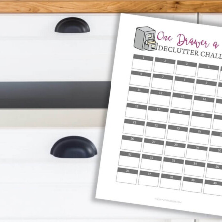 open drawer with drawer decluttering printable checklist
