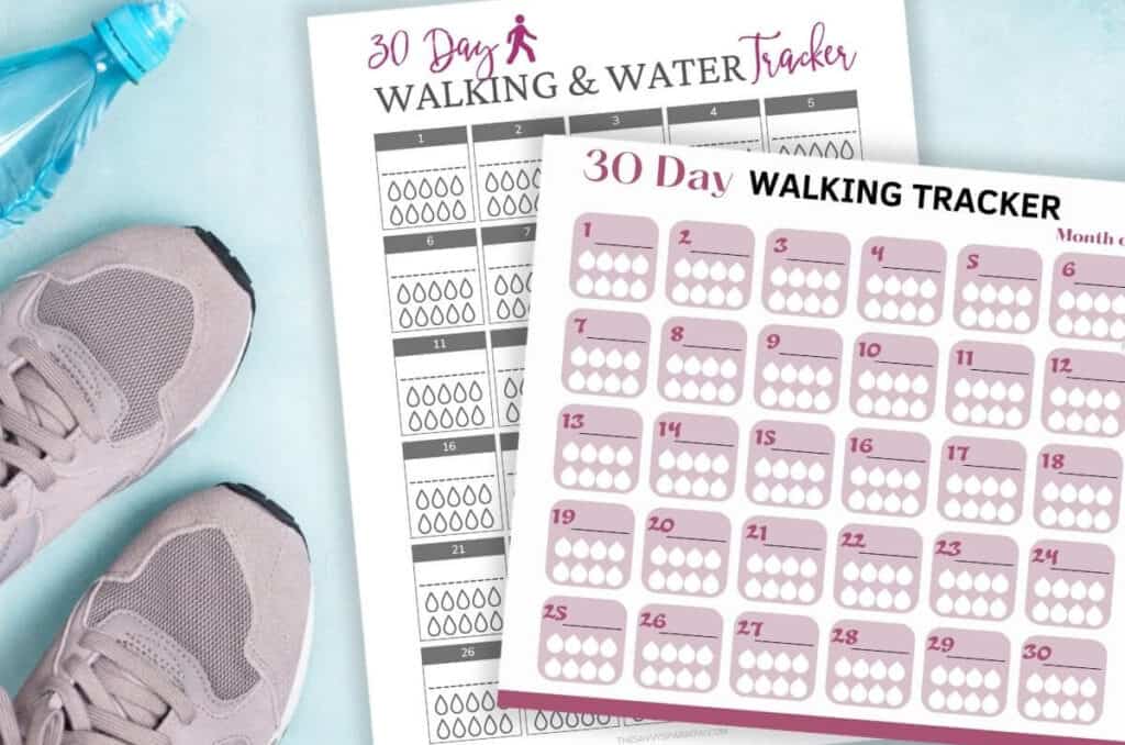 2 free printable walking log tracker sheets