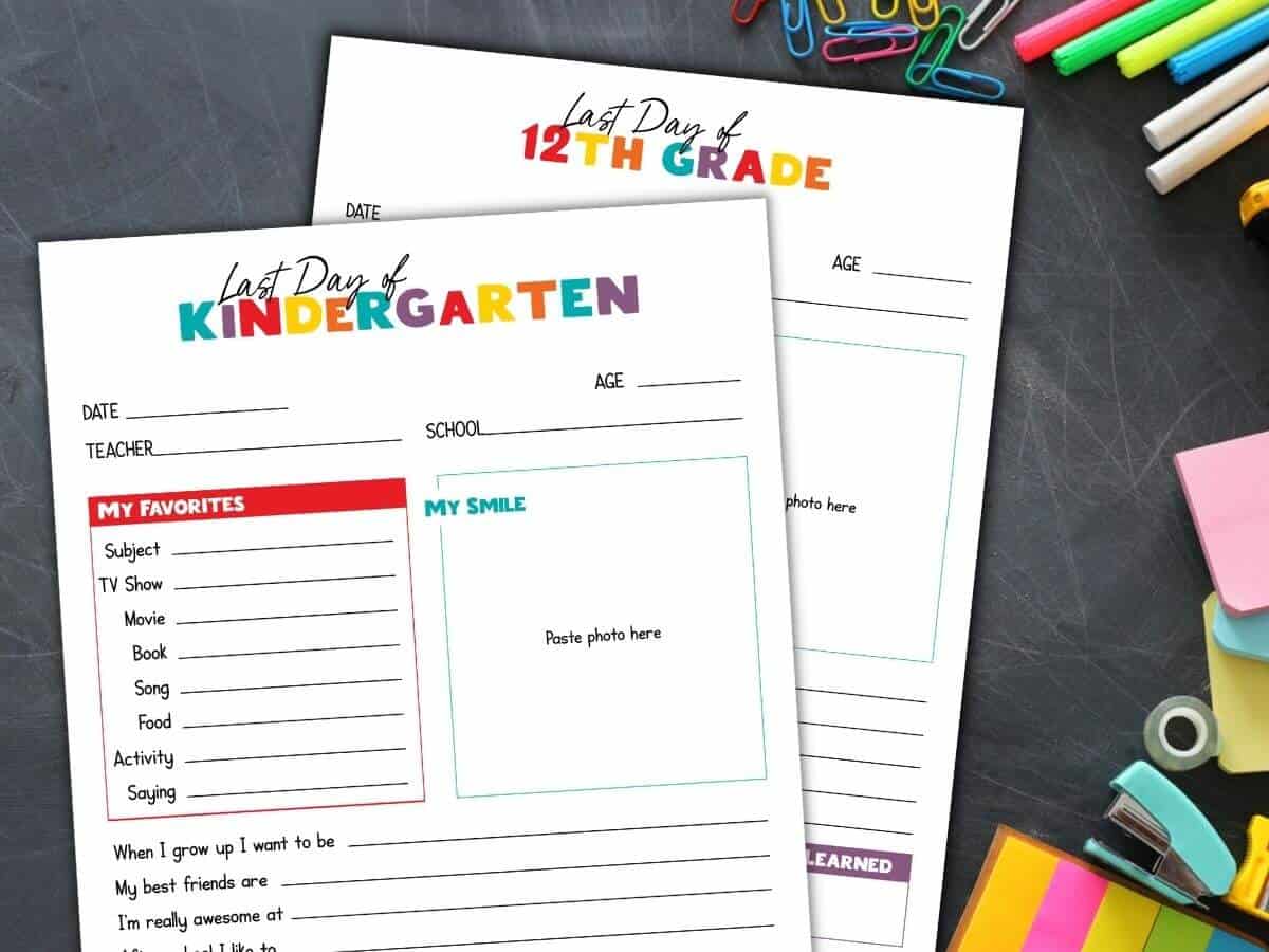 last day of school printable worksheets