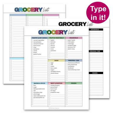 build a master grocery list with this printable template