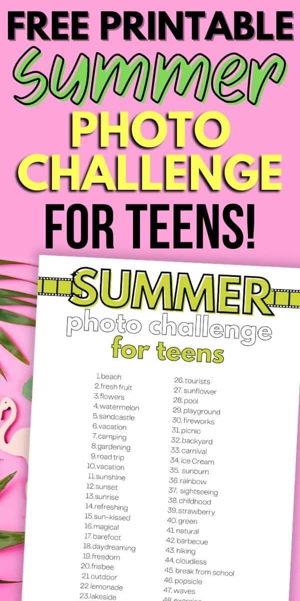 mockup of photo challenge printable