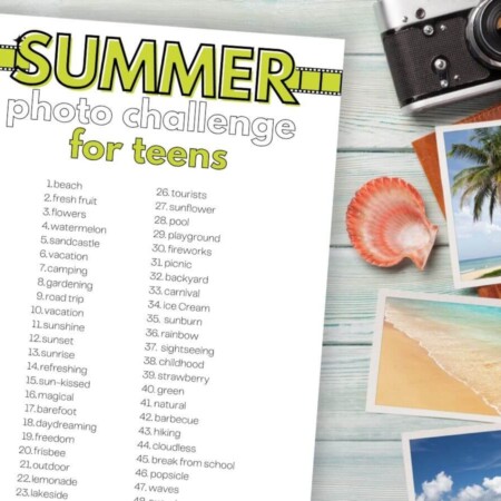 printable summer photo challenge for teens