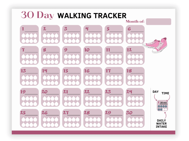 Free Printable Walking Log - Track Steps, Miles, or Time Walked!