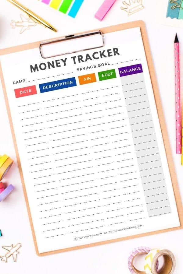 printable allowance tracker worksheet