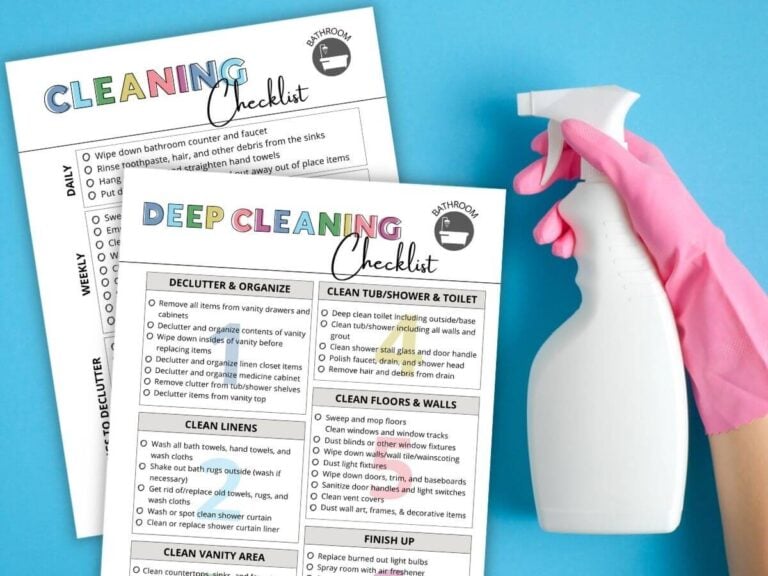 Bathroom Cleaning Checklists – For Daily, Weekly, and Deep Cleaning!