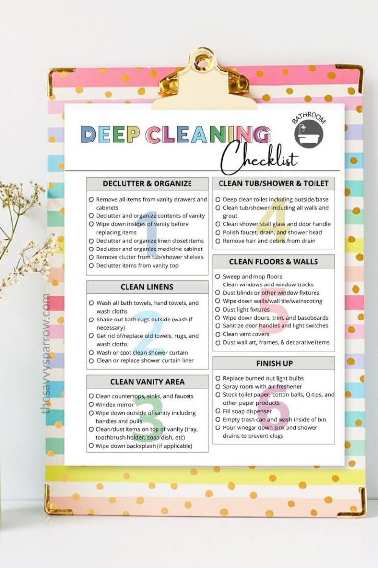 Bathroom Cleaning Checklists For Daily, Weekly, and Deep Cleaning!