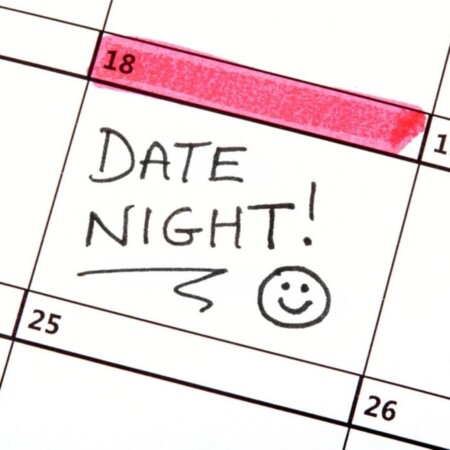 date night written on a calendar