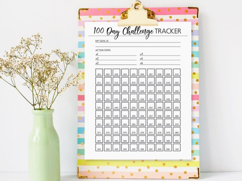 paper-planner-100-day-challenge-journal-insert-100-day-habit-tracker