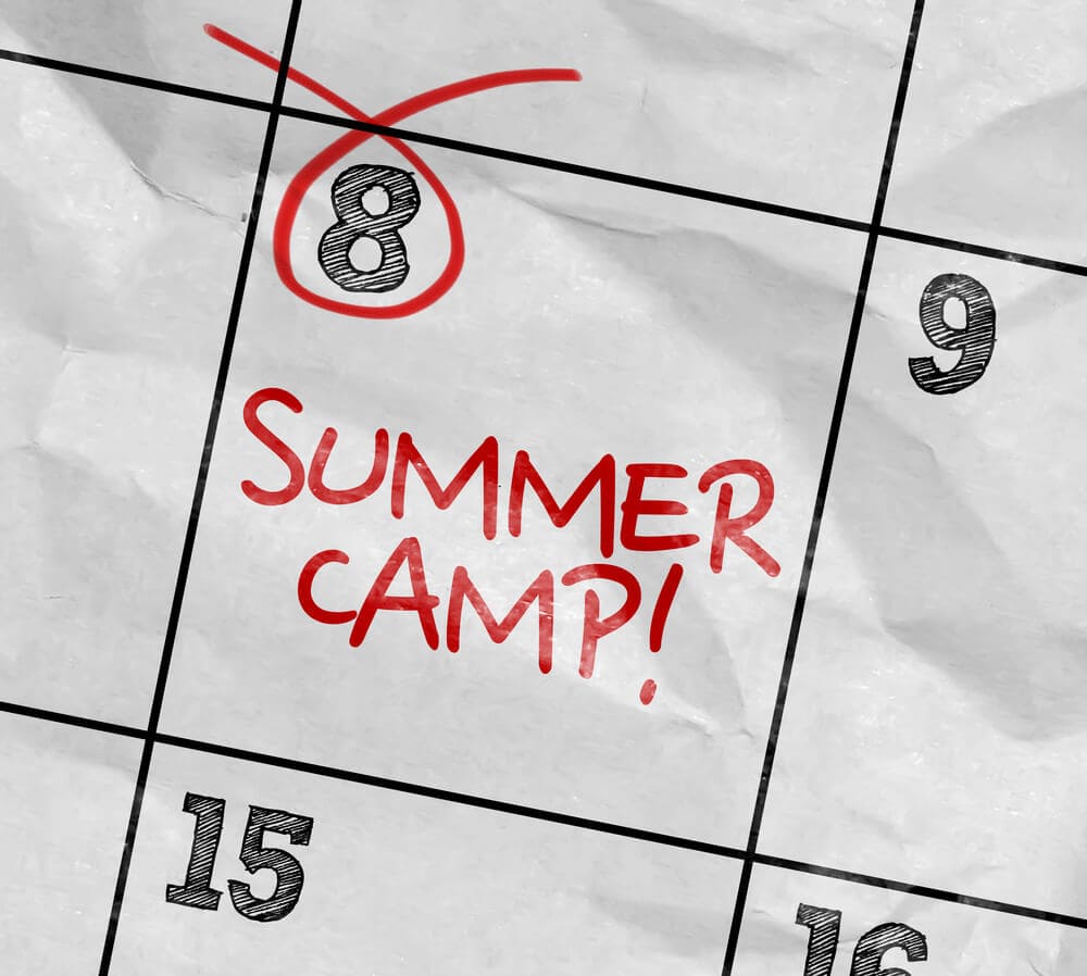 summer camp written on a schedule