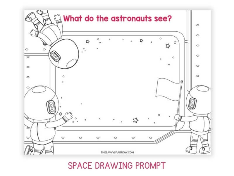 astronaut finish the picture printable worksheet