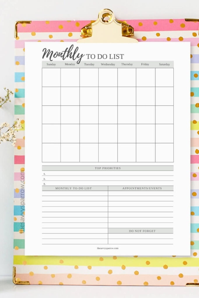 10 The Best Printable To Do List Monthly