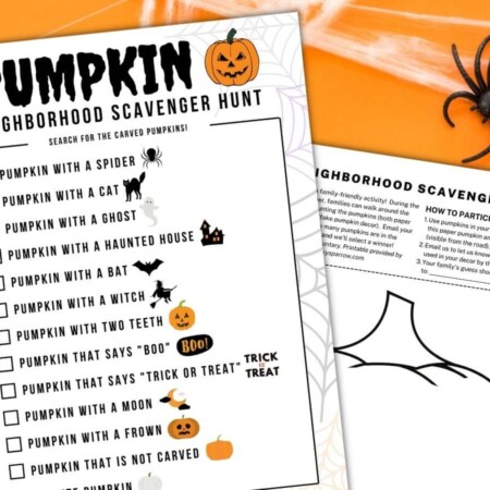 printable pumpkin scavenger hunt checklists