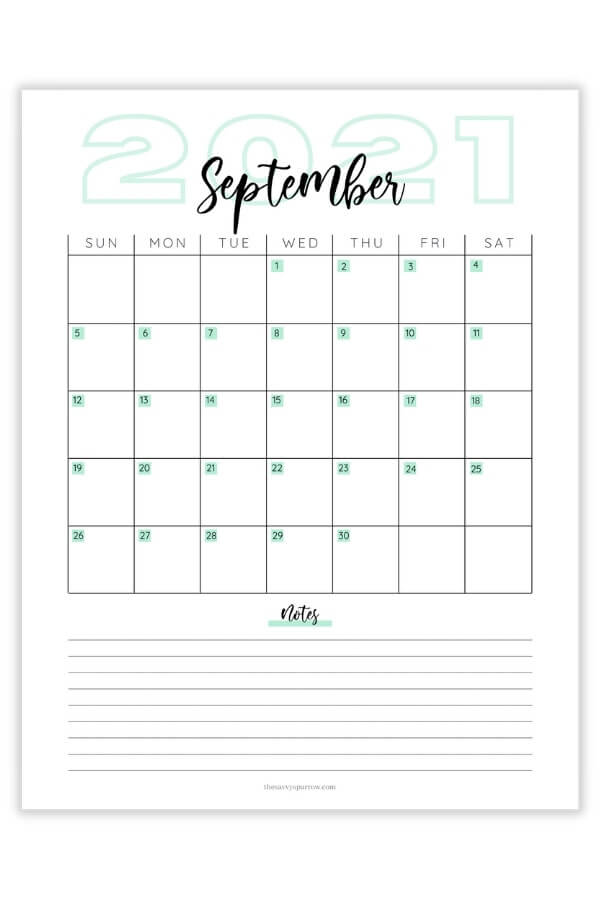 free printable september calendar 8 different 2021 calendar pdfs