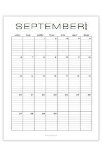 Free Printable September Calendar - 8 Different 2021 Calendar PDFs!