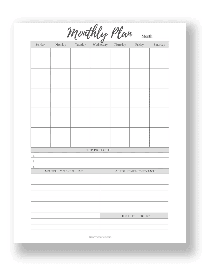 Monthly Planning in 4 Easy Steps - Plus FREE Monthly Plan Templates