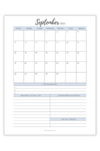 Free Printable September Calendar - 8 Different 2021 Calendar PDFs!