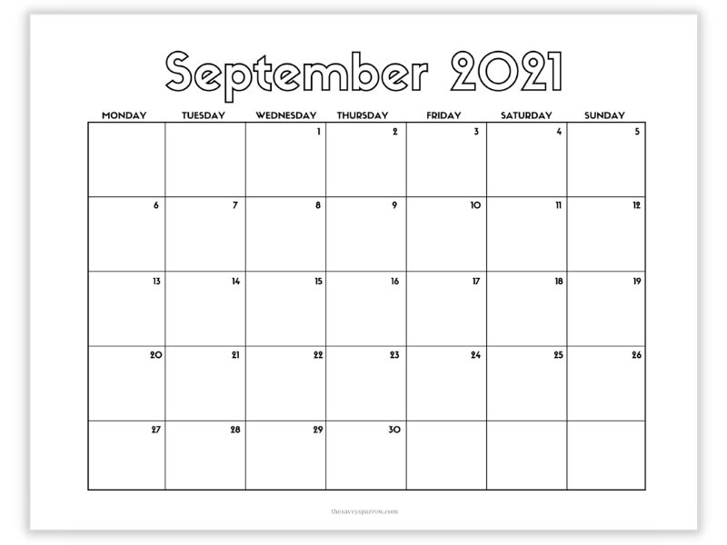 September calendar PDF