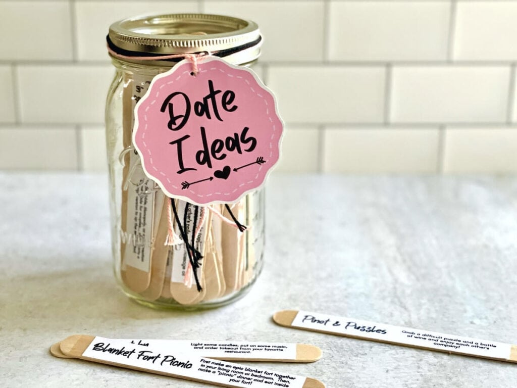 date jar with popsicle sticks