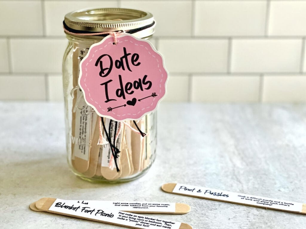 Dollar Store DIY - Date Night Ideas Jar - The Little Manor