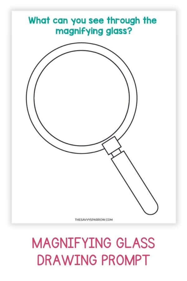 magnifying glass drawing prompt worksheet