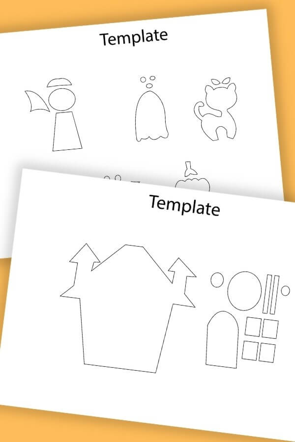 printable Halloween template in black and white