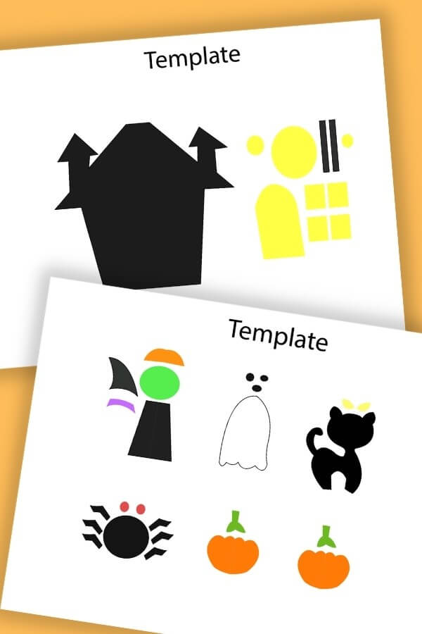 printable template for Halloween paper plate craft