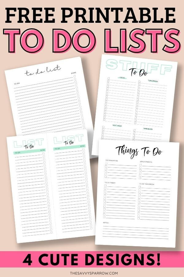 free printable to do list templates Pinterest graphic