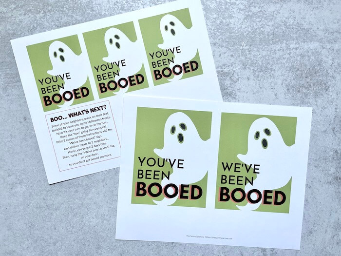 gift tags that say "you've been booed" with a ghost